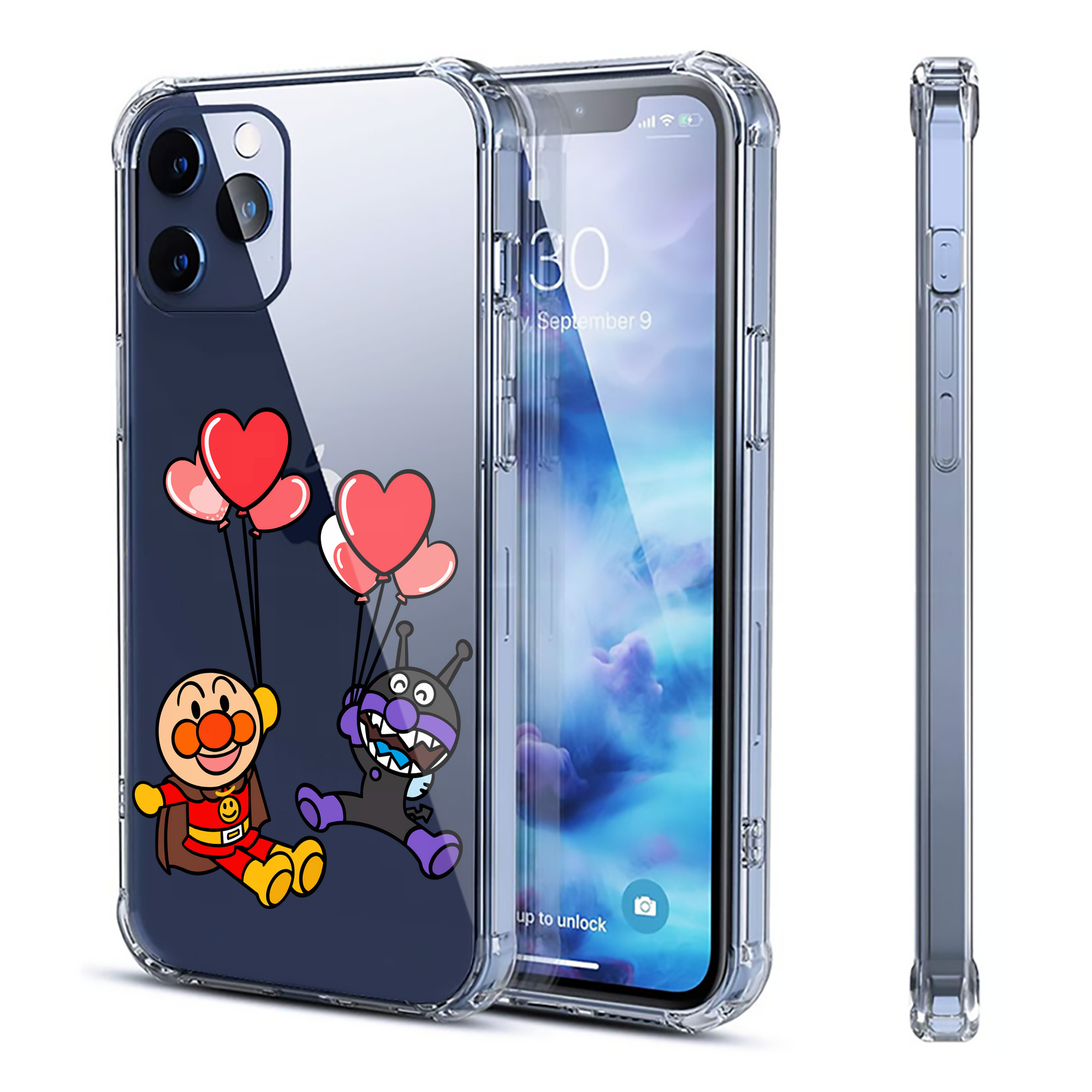 （画像用） アンパンマン Anpanman 【iPhone 12シリーズ対応】透明スマホケース（クリアソフトケース）